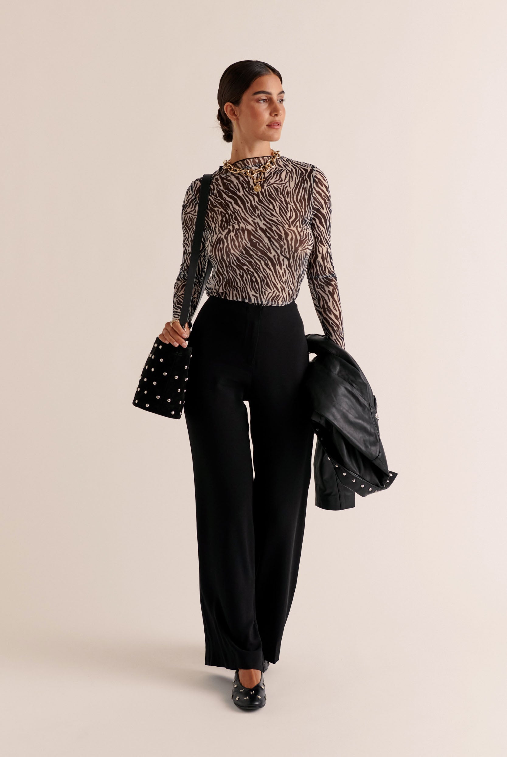Pantalon Large Taille Haute