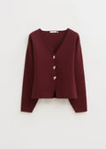 Cardigan à Col V et Boutons Dorés