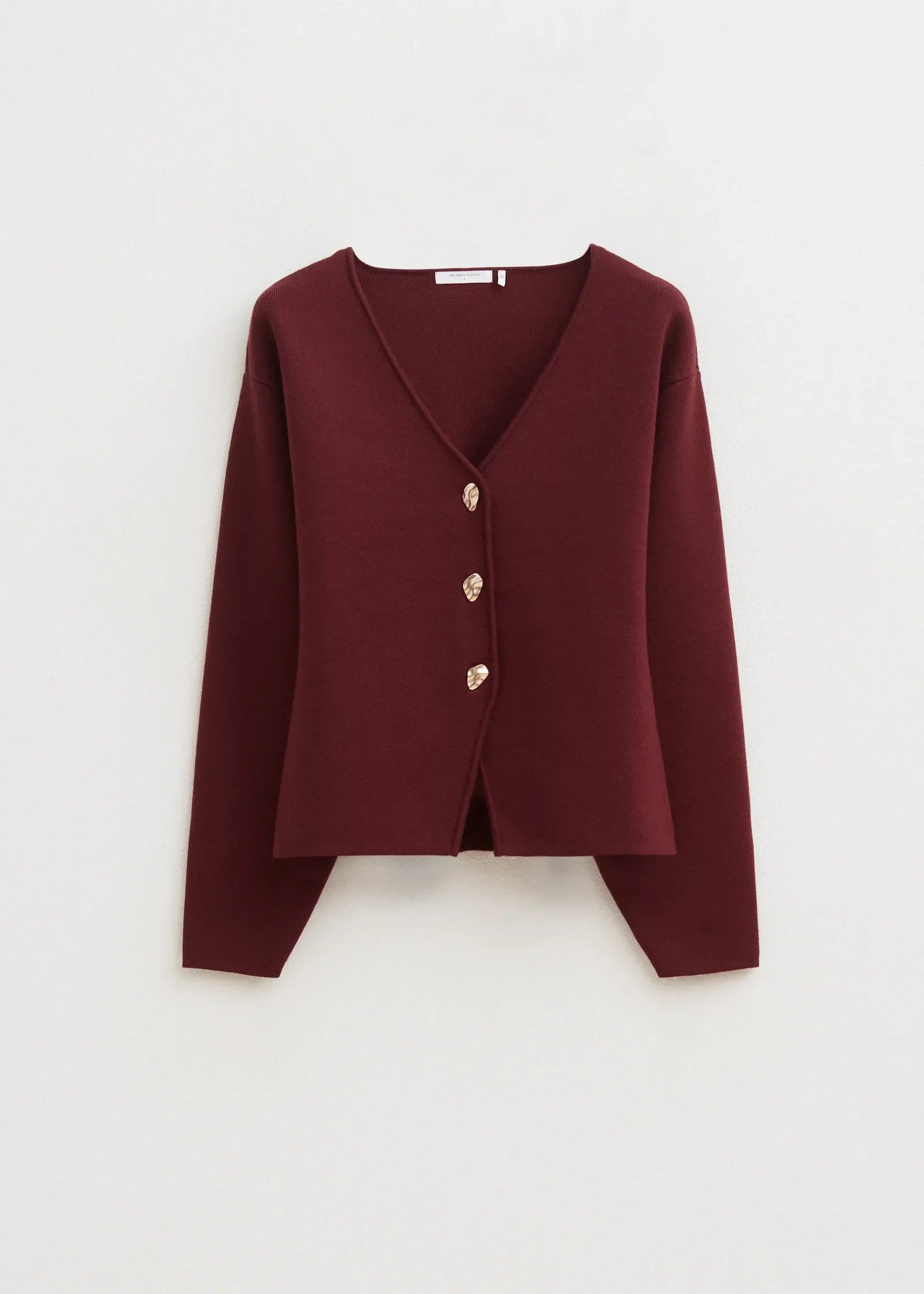 Cardigan à Col V et Boutons Dorés