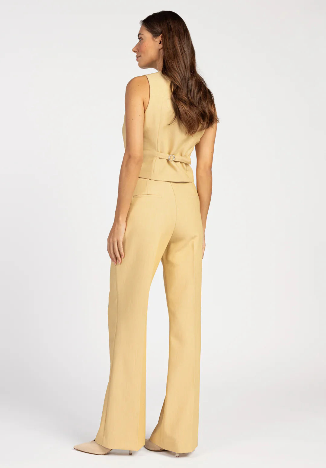 Ensemble Femme Tailleur | Gilet Cintré Et Pantalon Large | Tissu Confortable Et Structuré