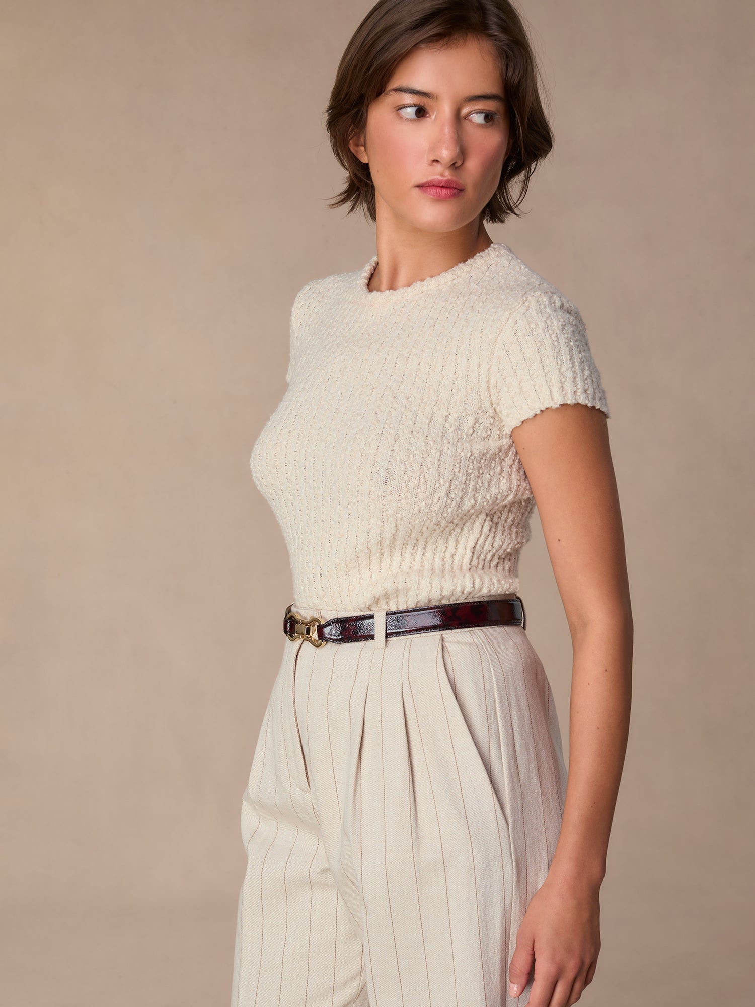 Top Sans Manches | Texturé Et Chic | Léger Et Confortable | Idéal Pour Le Bureau Et Les Rendez-Vous