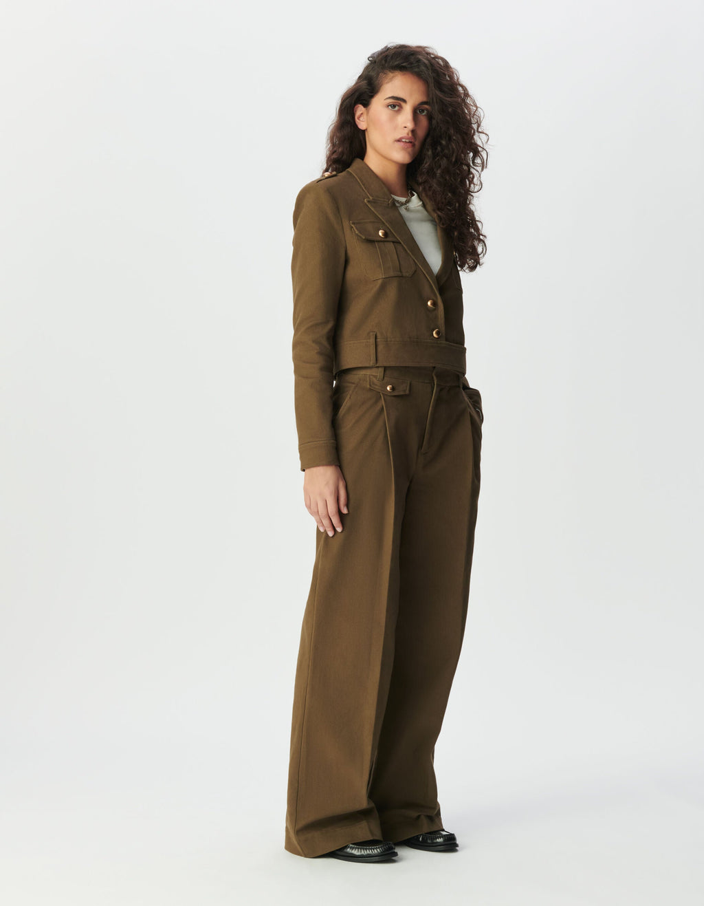 Veste Courte en Coton Structuré