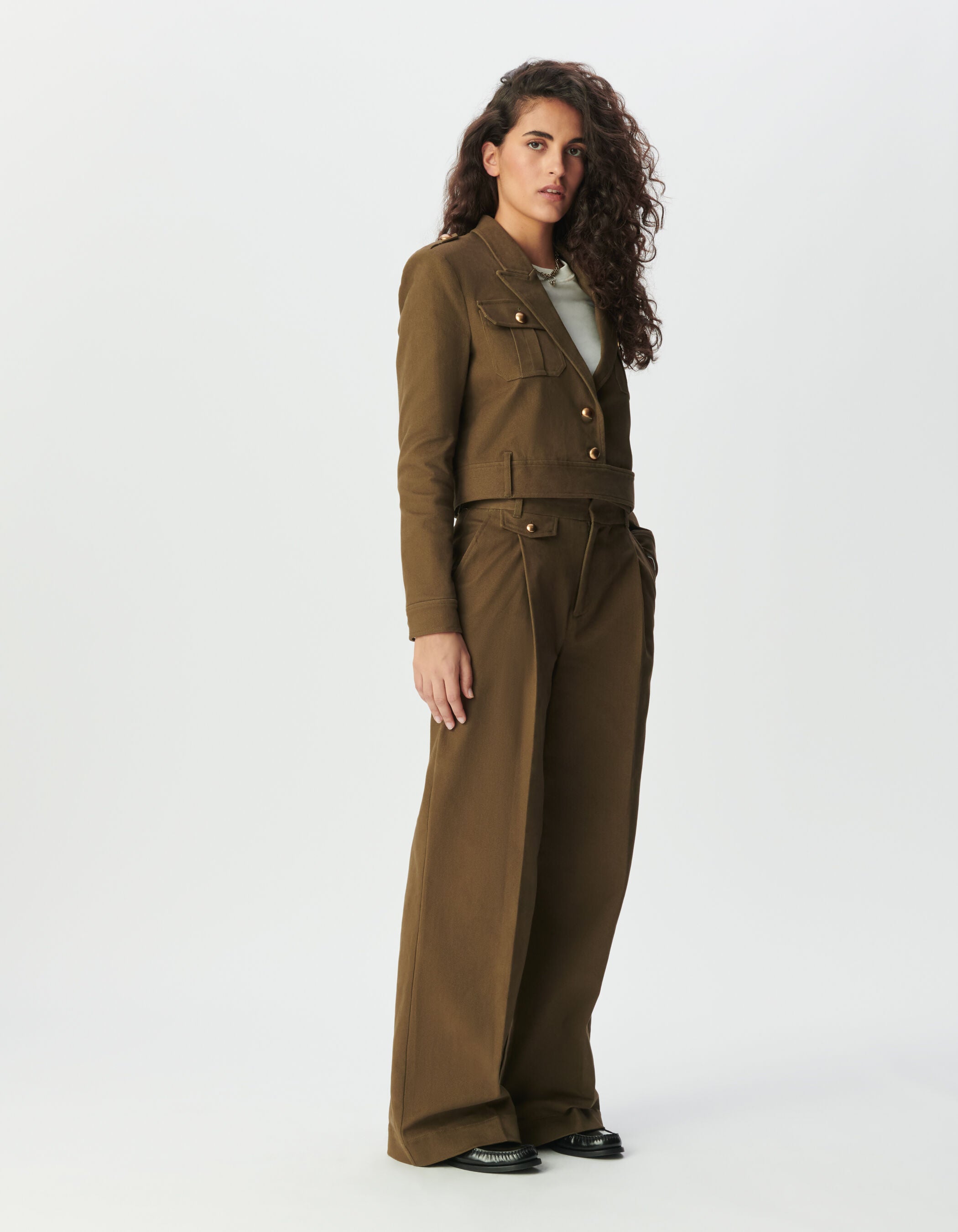 Veste Courte en Coton Structuré