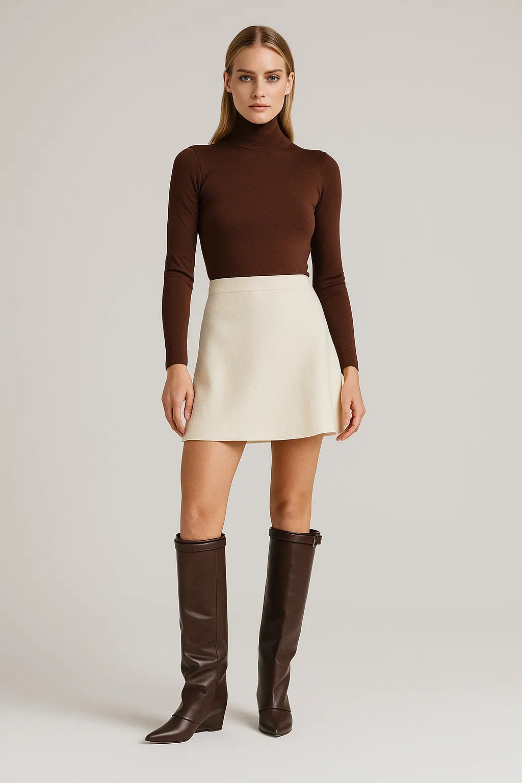 Bottes Femme | Marron Foncé | Imitation Cuir | Élégantes & Confortables