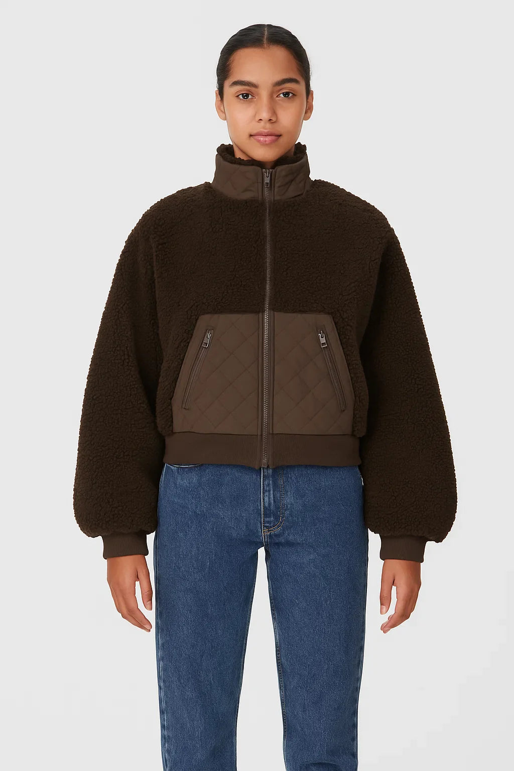 Veste Teddy Matelassée Courte