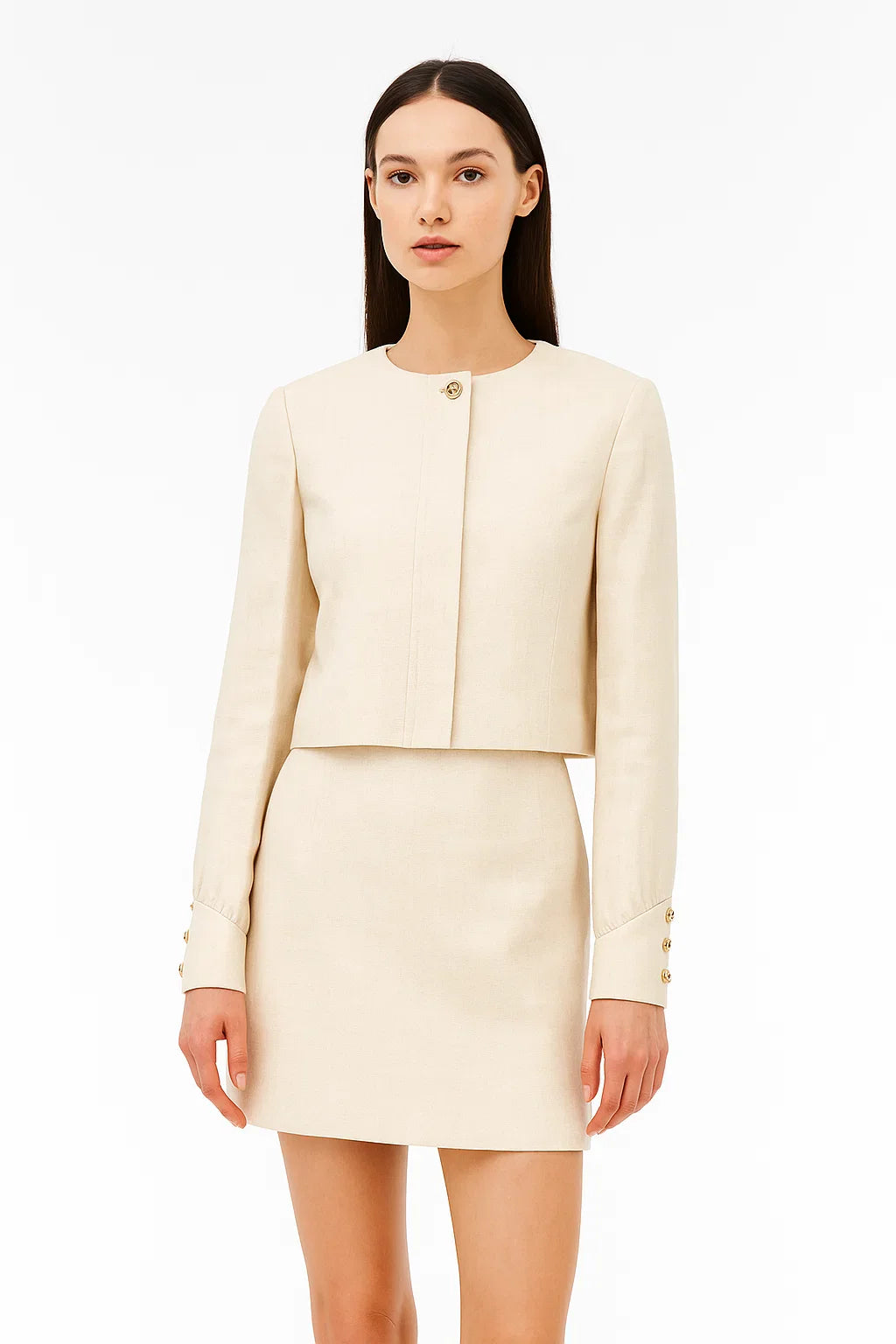 Veste Courte Minimaliste Structurée