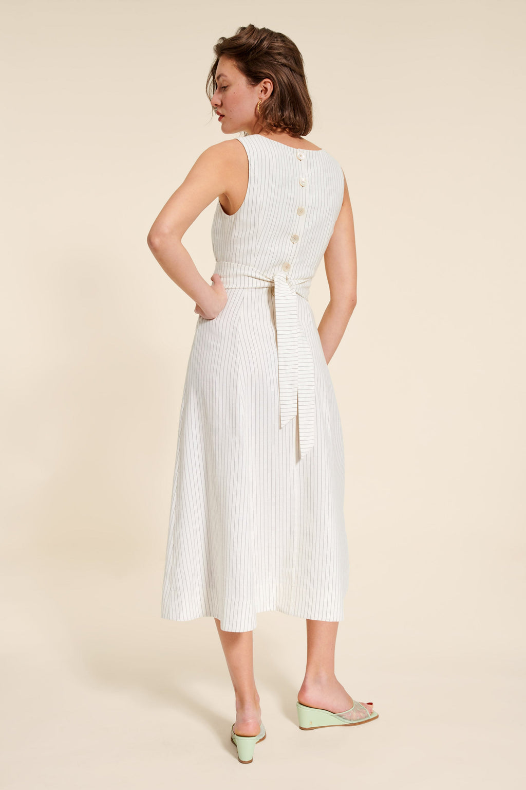 Robe Midi A Encolure Carrée | Élégante & Intemporelle | Été & Occasions Chic | Coton Texturé