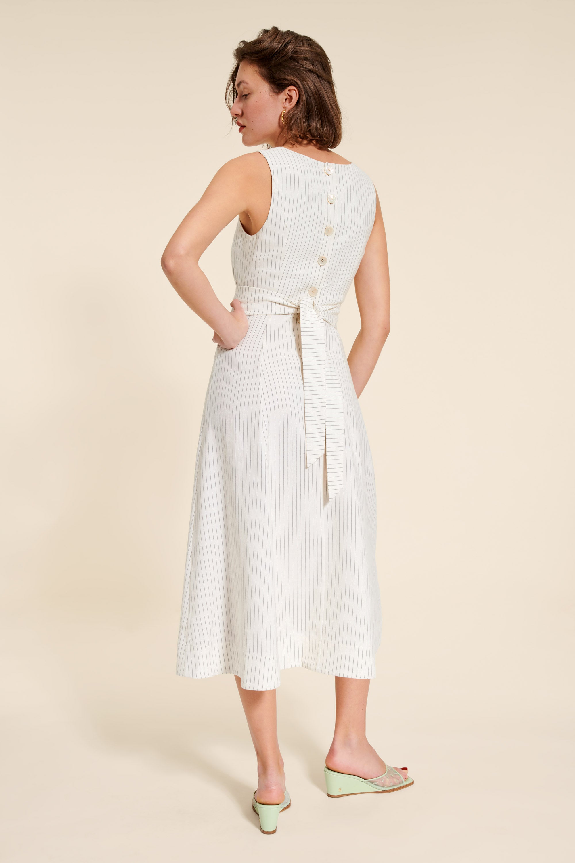 Robe Midi A Encolure Carrée | Élégante & Intemporelle | Été & Occasions Chic | Coton Texturé