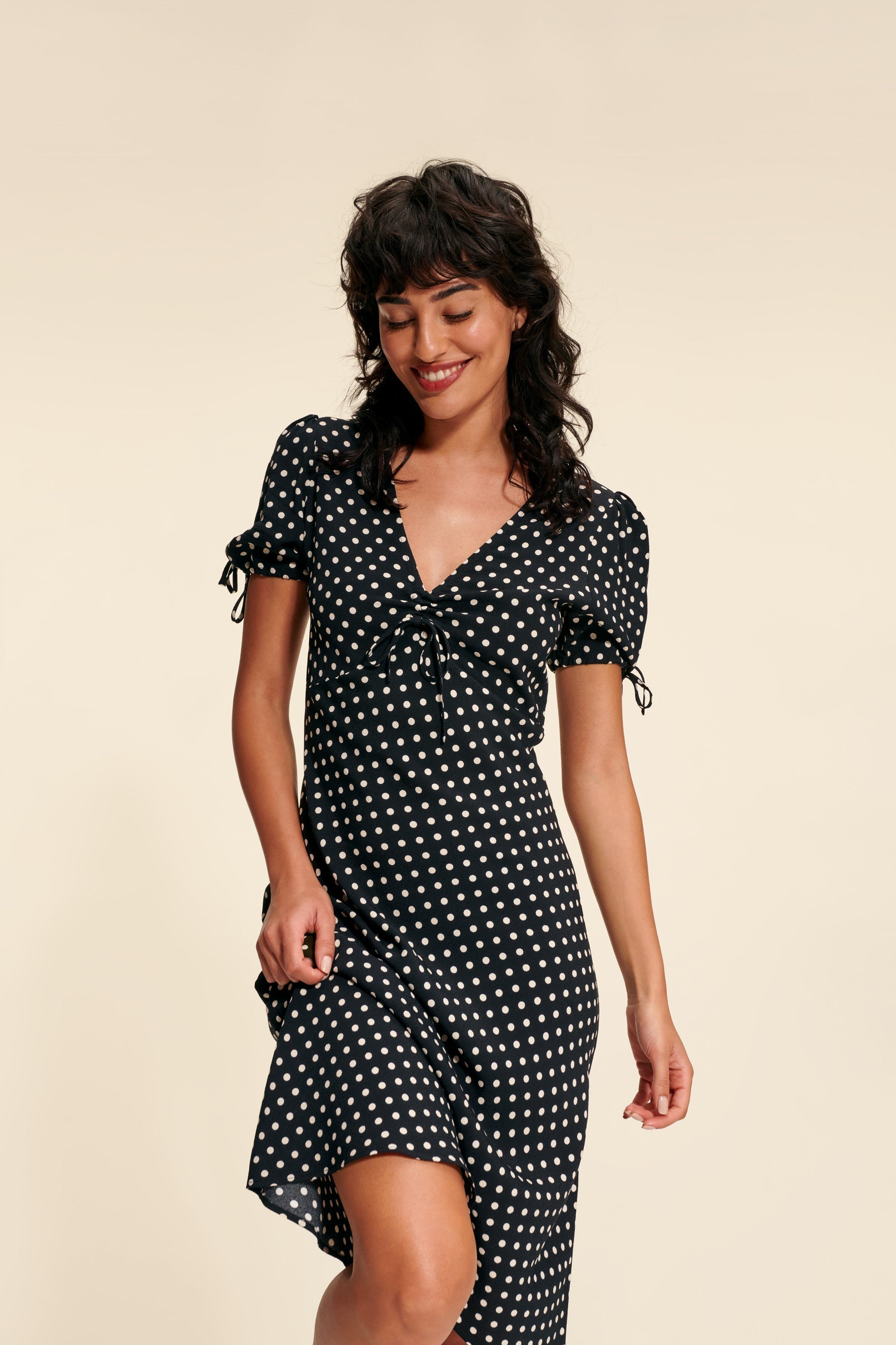 Robe Courte À Pois | Rétro & Féminine | Été & Sorties Décontractées