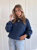 Pull en Maille à Manches Bouffantes